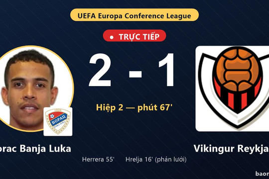Trực tiếp Borac Banja Luka vs Vikingur Reykjavik: Borac Banja Luka vượt lên dẫn trước