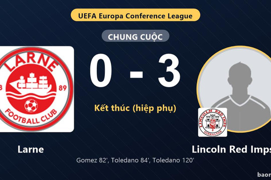 Đánh bại Larne, Lincoln Red Imps FC giành vé đi tiếp tại Conference League
