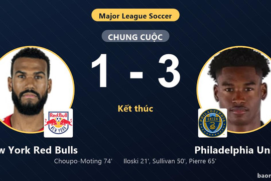 Philadelphia Union thị uy trên sân khách, New York Red Bulls bất lực nhận thất bại