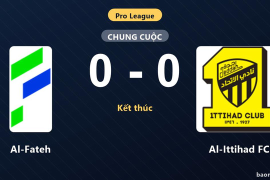 Bị Al-Fateh cầm chân, Al-Ittihad FC lỡ cơ hội bám đuổi ngôi đầu Pro League