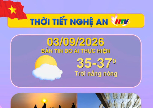 Thời tiết Nghệ An hôm nay - 03/09/2026