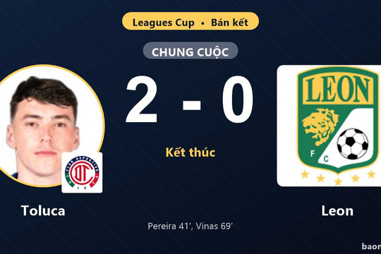 Đánh bại Leon 2-0, Toluca giành vé vào chung kết Leagues Cup