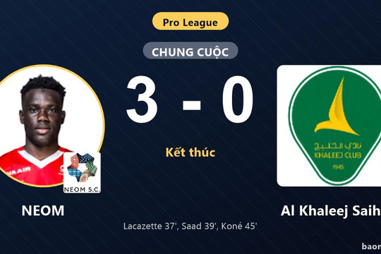 Đánh bại Al Khaleej Saihat 3-0, NEOM vươn lên giữa bảng xếp hạng Pro League