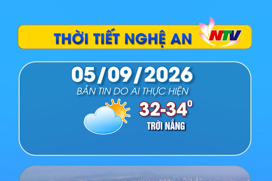 Thời tiết Nghệ An hôm nay 05/09/2026
