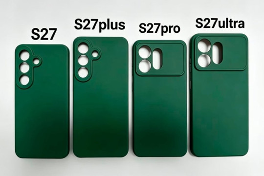 Thiết kế Galaxy S27 series lộ diện qua ốp lưng: Cụm camera ma trận ngang trên Pro và Ultra