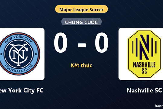 Cầm hòa đội đầu bảng Nashville SC, New York City FC cùng đối thủ đi tiếp