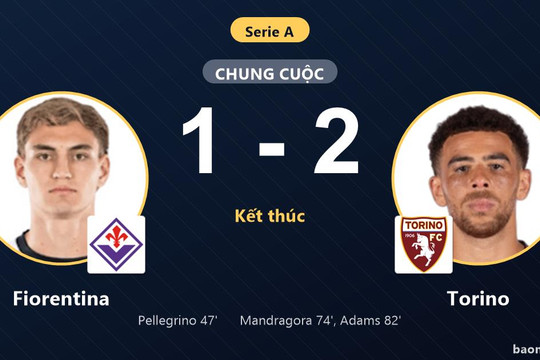 Torino ngược dòng hạ Fiorentina, đẩy đội chủ nhà chìm sâu ở nhóm cuối Serie A