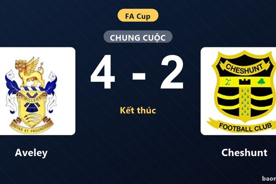 Aveley vượt qua Cheshunt 4-2 tại vòng loại thứ nhất FA Cup