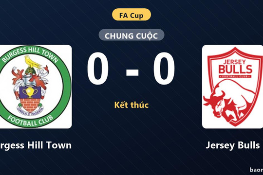 Hòa không bàn thắng với Jersey Bulls, Burgess Hill Town bất phân thắng bại tại FA Cup