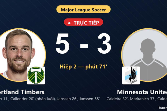 Trực tiếp Portland Timbers vs Minnesota United FC: Portland Timbers nới rộng cách biệt 5-3
