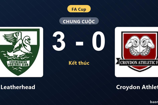 Leatherhead vượt qua Croydon Athletic với tỷ số 3-0 tại vòng loại FA Cup