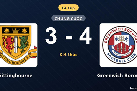 Để Greenwich Borough vượt qua 3-4, Sittingbourne nhận thất bại ở FA Cup