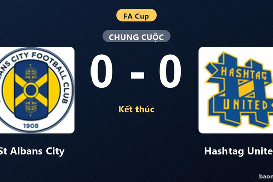 St Albans City bất phân thắng bại trước Hashtag United tại FA Cup
