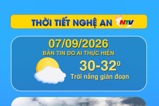 Thời tiết Nghệ An hôm nay - 07/09/2026