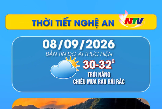 Thời tiết Nghệ An hôm nay 8/9/2026