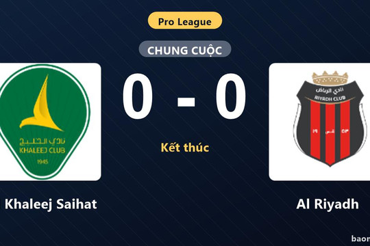 Bất phân thắng bại, Al Khaleej Saihat và Al Riyadh giậm chân ở nhóm cuối bảng
