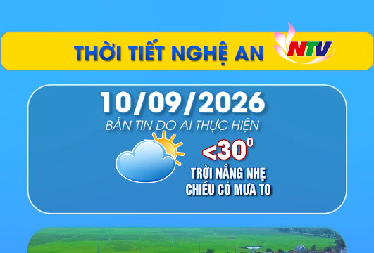 Thời tiết Nghệ An hôm nay 10/09/2026