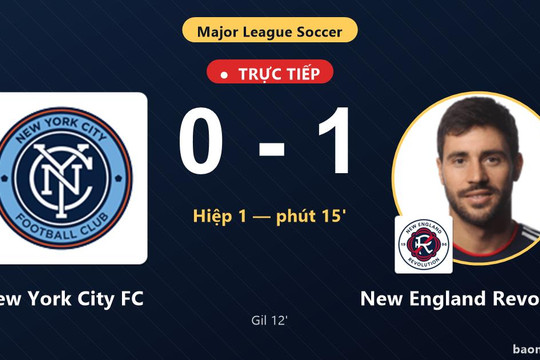 Trực tiếp New York City FC vs New England Revolution: New England Revolution mở tỷ số