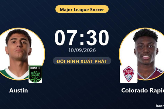 Trực tiếp Austin vs Colorado Rapids: Đội hình xuất phát