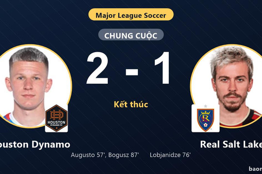 Hạ Real Salt Lake 2-1, Houston Dynamo xây chắc ngôi nhì bảng Major League Soccer
