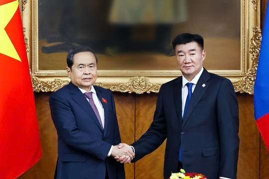 Chủ tịch Quốc hội Trần Thanh Mẫn hội đàm với Chủ tịch Quốc hội Mông Cổ Sandag Byambatsogt