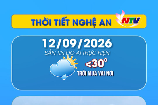 Thời tiết Nghệ An hôm nay - 12/09/2026