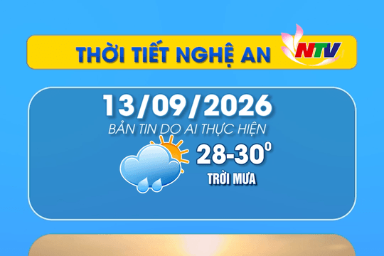 Thời tiết Nghệ An hôm nay - 13/09/2026