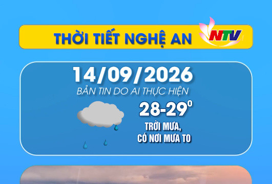 Thời tiết Nghệ An hôm nay 14/09/2026