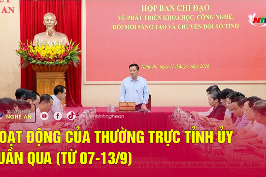Hoạt động của Thường trực Tỉnh ủy tuần qua