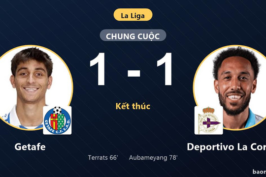Aubameyang giúp Deportivo La Coruna giữ top 6, Getafe lỡ cơ hội bứt phá