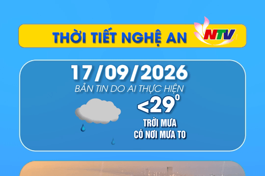 Thời tiết Nghệ An hôm nay - 17/09/2026