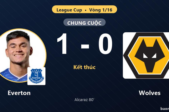 Hạ Wolves, Everton vào vòng 1/8 League Cup và loại đối thủ