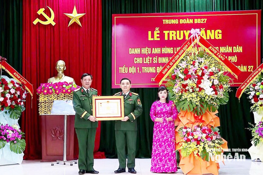 Liệt sĩ Đinh Văn Kiên được truy tặng danh hiệu Anh hùng Lực lượng vũ trang nhân dân