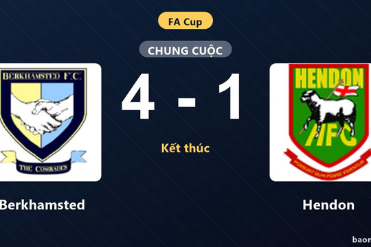 Đánh bại Hendon 4-1, Berkhamsted tạo dấu ấn lớn ở vòng loại FA Cup