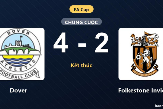Vượt qua Folkestone Invicta, Dover hưởng trọn niềm vui tại vòng loại FA Cup