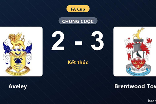 Brentwood Town ca khúc khải hoàn, Aveley chịu thất bại sát nút tại FA Cup