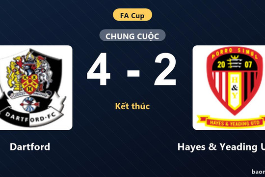 Dartford vượt qua Hayes & Yeading United tại vòng loại thứ hai FA Cup