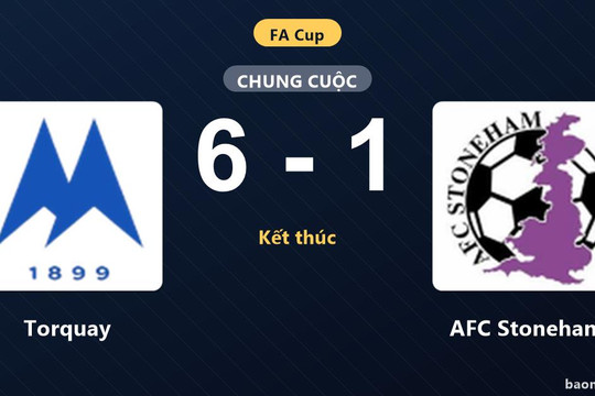 Torquay đại thắng, AFC Stoneham nhận thất bại nặng nề tại vòng loại thứ hai FA Cup
