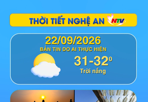 Thời tiết Nghệ An hôm nay 22/09/2026