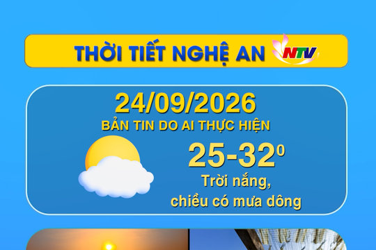 Thời tiết Nghệ An hôm nay - 24/09/2026