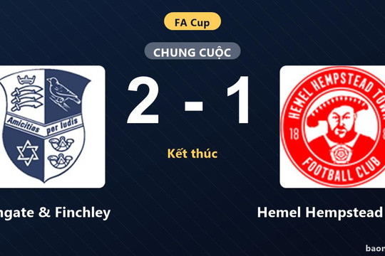 Hạ Hemel Hempstead Town 2-1, Wingate & Finchley gieo sầu cho đối thủ tại FA Cup