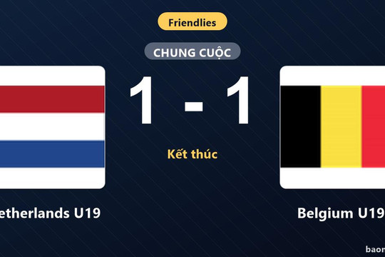 Netherlands U19 bất phân thắng bại với Belgium U19 ở trận giao hữu