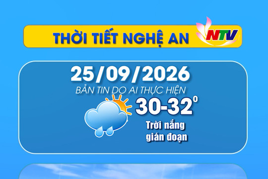 Thời tiết Nghệ An hôm nay - 25/09/2026