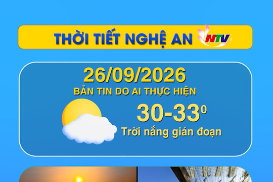 Thời tiết Nghệ An hôm nay - 26/09/2026