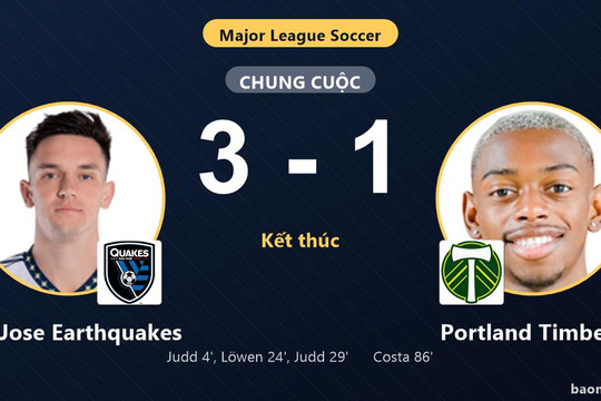 San Jose Earthquakes thắng Portland Timbers 3-1, cả hai cùng giành vé vào vòng 1/16