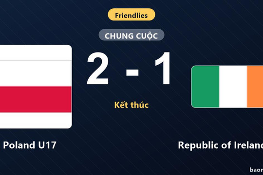 Poland U17 thắng kịch chiến Republic of Ireland U17 ở trận giao hữu quốc tế