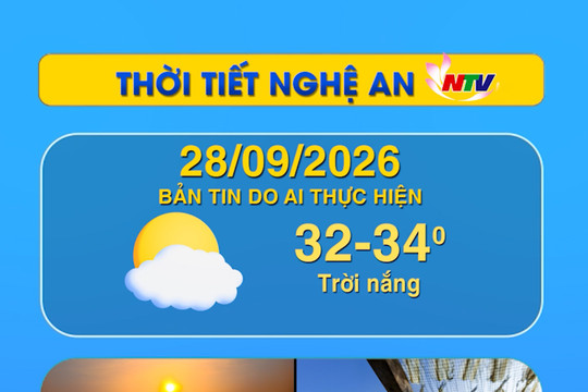 Thời tiết Nghệ An hôm nay 28/09/2026