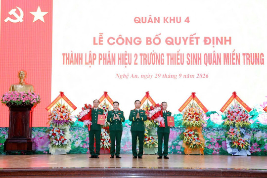 Công bố thành lập Phân hiệu 2 Trường Thiếu sinh quân miền Trung tại Nghệ An