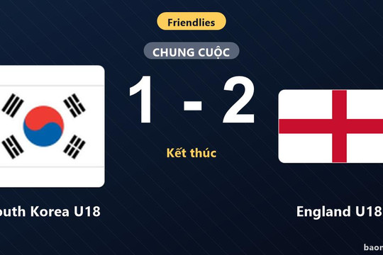 Vượt qua South Korea U18 sít sao, England U18 ca khúc khải hoàn ở trận giao hữu