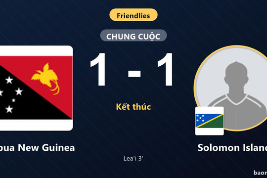 Bị Papua New Guinea cầm hòa 1-1, Solomon Islands đánh rơi lợi thế dẫn bàn